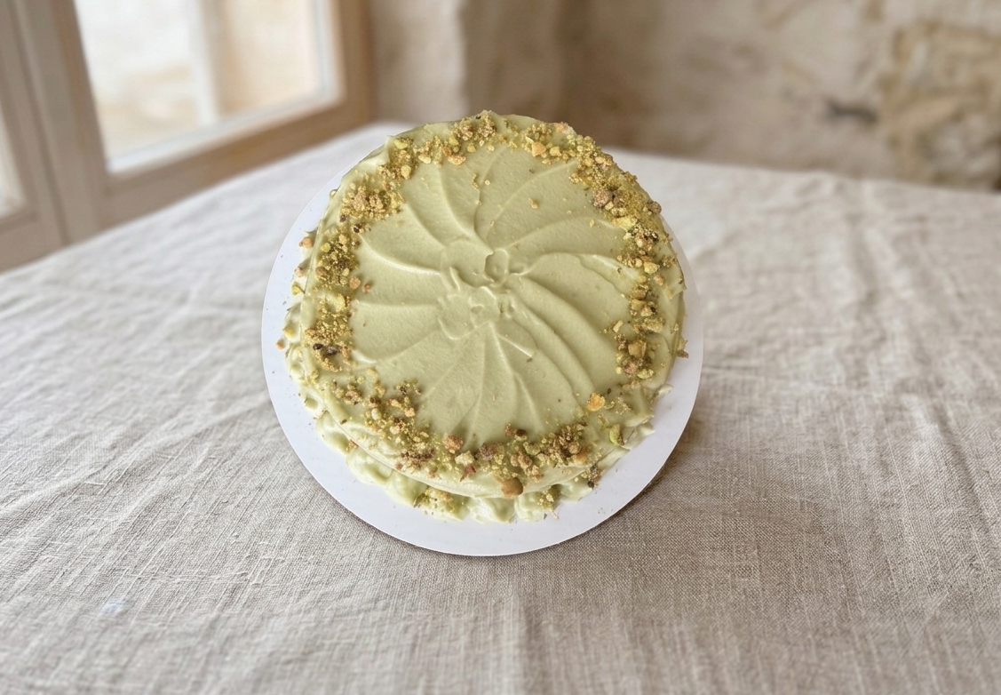 Pistachio Cake Top View